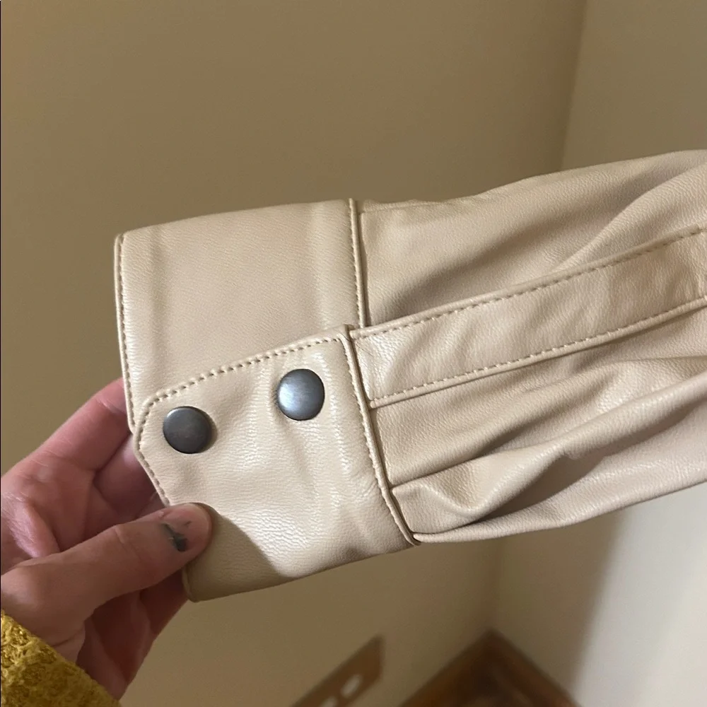 Levi's Beige Leather Button-Up Shirt NWT